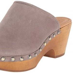 Corso Como Rafe Mule Taupe Suede w/Wooden Heel